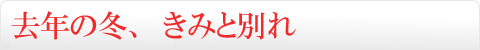 去年の冬、きみと別れ